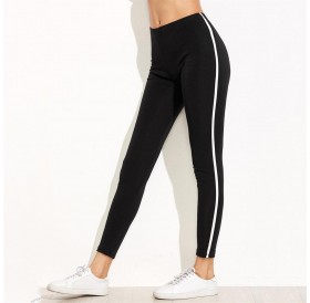 Female Bottoming Pants Middle-waisted Side Edge Stitching Pencil Trousers