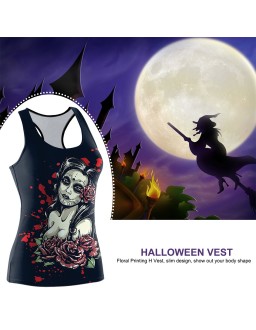 Halloween Floral Printing H Vest WDBS1009 L