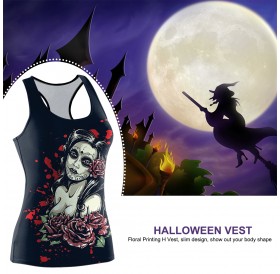 Halloween Floral Printing H Vest WDBS1009 L