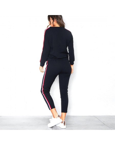 2PCS/SET Women Sport Suits Long Sleeve Ladies O Neck Sweatshirts + Long Pants