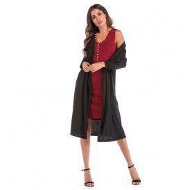 Autumn Irregular Long Sleeve Cardigan Coat Black One Size
