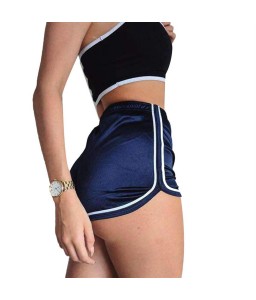 Fashion Female Sports Shorts High Waist Glossy Shorts Loose Casual Short Pants