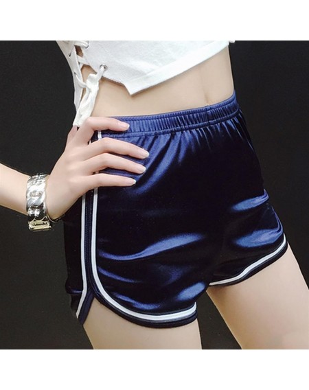 Fashion Female Sports Shorts High Waist Glossy Shorts Loose Casual Short Pants